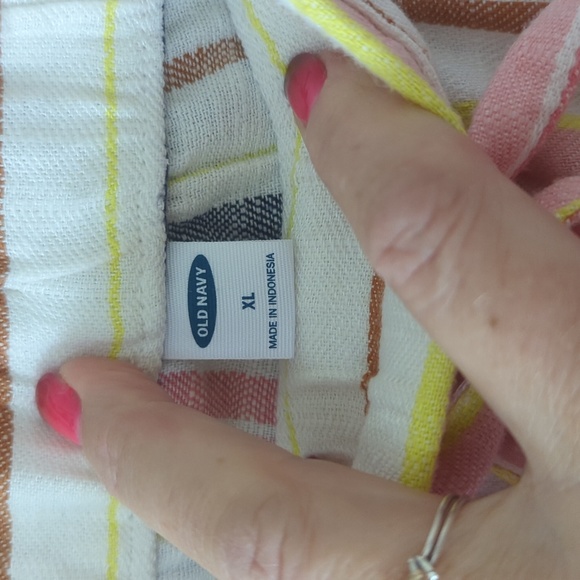 Old Navy striped linen pants extra large - Picture 2 of 5